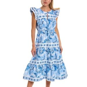 nwt SAIL TO SABLE tiered midi DRESS large